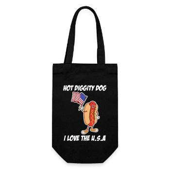 Hot diggity Dog Cool American Flog Hotdog Lover - Gift Bag for Bottles - black - Front