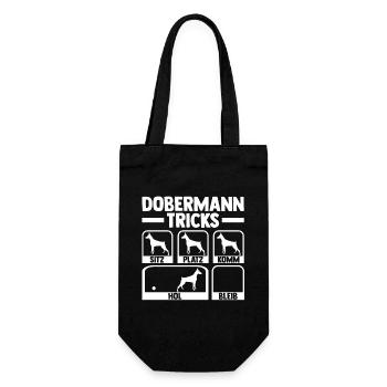 Hund Doberman - Geschenkbeutel für Flaschen - Schwarz - Vorne