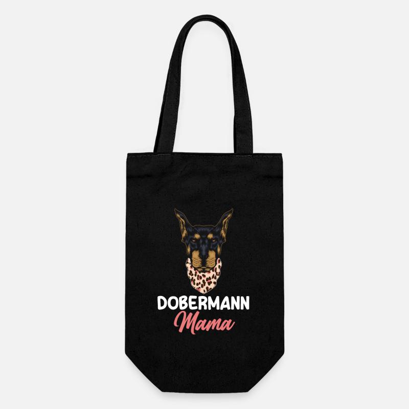 Dog Doberman Mama - Gift Bag for Bottles - black