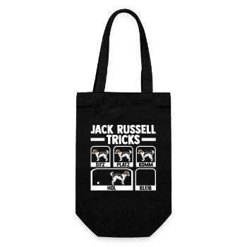 Hund Jack Russell - Geschenkbeutel für Flaschen - Schwarz - Vorne