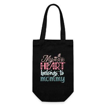Mein Herz gehört Mama - Geschenkbeutel für Flaschen - Schwarz - Vorne