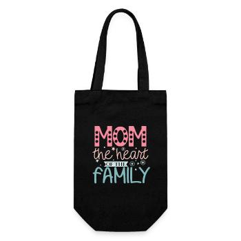 Maman au cœur de la famille - Fête des mères - Sac à bouteille - noir - Devant