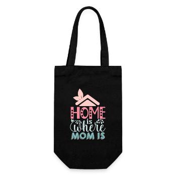 Fête des mères - La maison est là où maman est - Sac à bouteille - noir - Devant