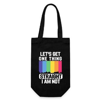 Rainbow Flag Gay Pride Gift Funny LBGT - Gift Bag for Bottles - black - Front