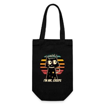 Chat effrayant dans un style rétro - Sac à bouteille - noir - Devant