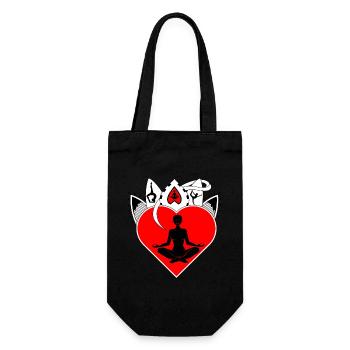 Mon cœur bat pour le yoga et la méditation - Sac à bouteille - noir - Devant