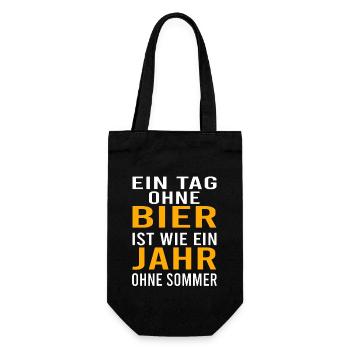 Vatertag Himmelfahrt Bier Nachbar Nachbarn Saufen - Geschenkbeutel für Flaschen - Schwarz - Vorne