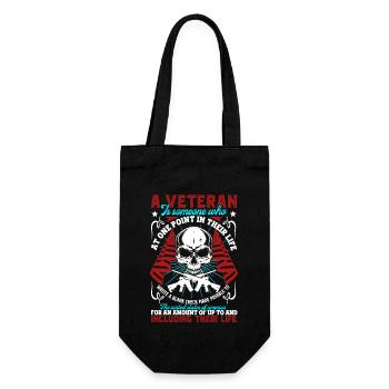 A Veteran Is Someone Who At One Point - Gift Bag for Bottles - black - Front