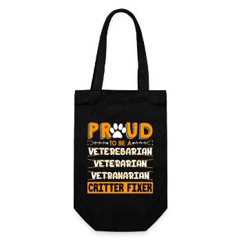 Veterinarian Veterinarian Proud - Gift Bag for Bottles - black - Front