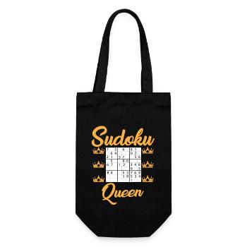 Sudoku Königin - Geschenkbeutel für Flaschen - Schwarz - Vorne
