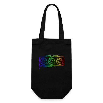 Pixel Look RGB Gaming Grafikkarte Gamer - Geschenkbeutel für Flaschen - Schwarz - Vorne