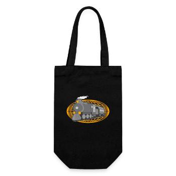 Railway Railway lover steam locomotive - Gift Bag for Bottles - black - Front