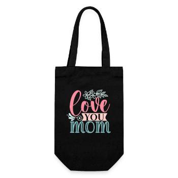 Sweet Simple - Ich liebe Mama - Geschenkbeutel für Flaschen - Schwarz - Vorne