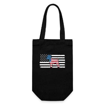 Schnauzer 4. Juli Hundeliebhaber Patriotische USA - Geschenkbeutel für Flaschen - Schwarz - Vorne