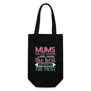 Family Love Mother's Love - Mother's Day - Gift Bag for Bottles - black - Front