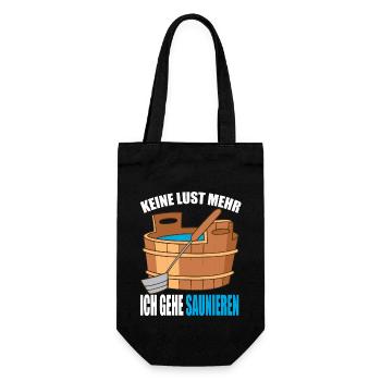 Keine Lust mehr ich gehe Saunieren - Geschenkbeutel für Flaschen - Schwarz - Vorne