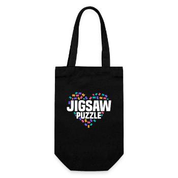 Conception de cœur de puzzle mignon pour Puzzler - Sac à bouteille - noir - Devant