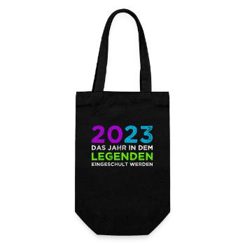 2023 Das Jahr In dem Legenden Eingeschult Werden - Geschenkbeutel für Flaschen - Schwarz - Vorne