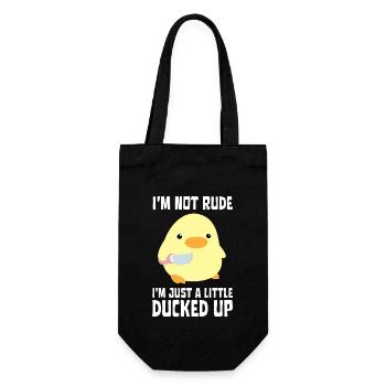 Ducked Up - Duck with knife Ente mit Messer - Gift Bag for Bottles - black - Front