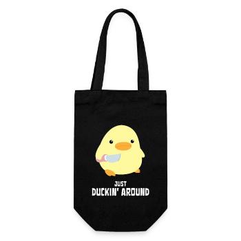 Just Duckin around Duck with knife Ente mit Messer - Sac à bouteille - noir - Devant