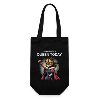 Cat Mom Cartoon Queen Cat - Gift Bag for Bottles - black - Front