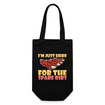 BBQ Spare Ribs Grill Smoker Meat Pork Rib - Gift Bag for Bottles - black - Front