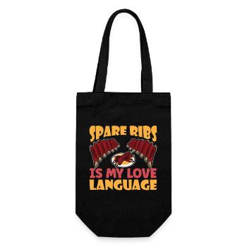 BBQ Spare Ribs Grill Smoker Meat Pork Rib - Gift Bag for Bottles - black - Front