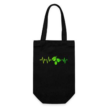 Green olive heartbeat - Gift Bag for Bottles - black - Front