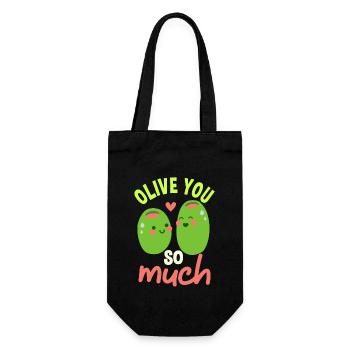 Olive you so much pair shirt - Gift Bag for Bottles - black - Front