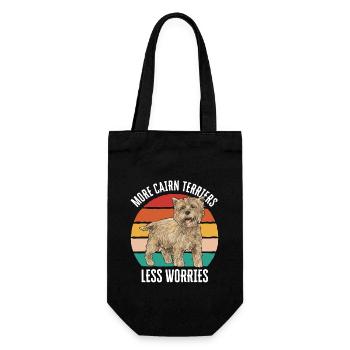 Cairn Terrier Hund - Geschenkbeutel für Flaschen - Schwarz - Vorne