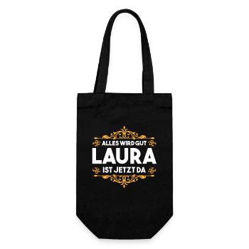 Laura - Geschenkbeutel für Flaschen - Schwarz - Vorne
