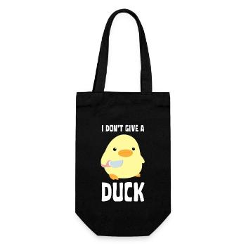 I Don't Give A Duck - Funny Duck with knife Meme - Geschenkbeutel für Flaschen - Schwarz - Vorne