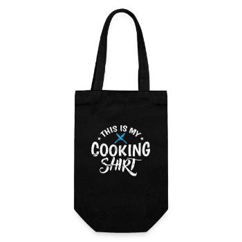 This is my Cooking Design Koch Essen Küche - Geschenkbeutel für Flaschen - Schwarz - Vorne