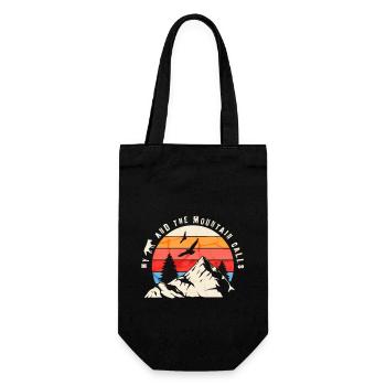 Mein Hund und der Berg Ruft für Bergsteiger - Geschenkbeutel für Flaschen - Schwarz - Vorne