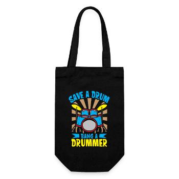 Schlagzeuger Drums Music Drum Set Drumming - Geschenkbeutel für Flaschen - Schwarz - Vorne