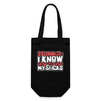 Schlagzeuger Drums Music Drum Set Drumming - Geschenkbeutel für Flaschen - Schwarz - Vorne