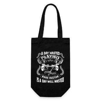 Bass Guitar A Day Playing Bass Guitar - Gift Bag for Bottles - black - Front