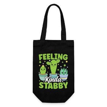 Se sentir un peu poignardé drôle Cactus Pun Succulent - Sac à bouteille - noir - Devant