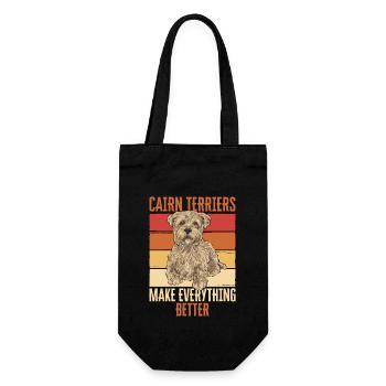 Cairn Terrier Hund - Geschenkbeutel für Flaschen - Schwarz - Vorne