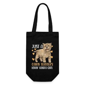 Cairn Terrier Hund - Geschenkbeutel für Flaschen - Schwarz - Vorne