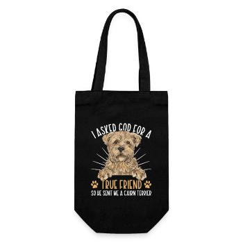 Cairn Terrier Hund - Geschenkbeutel für Flaschen - Schwarz - Vorne