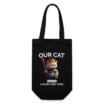 Cat Mom Dad Funny Royal Cat - Gift Bag for Bottles - black - Front
