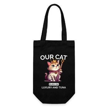 Cat Mom Dad Royal Cat Kawaii Kitten - Gift Bag for Bottles - black - Front