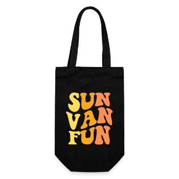 Sun Fun Van | Hippie Wavy Retro Paroles | Vie de voyage - Sac à bouteille - noir - Devant