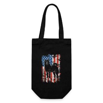 Akita 4 juillet Drapeau patriotique américain des États-Unis - Sac à bouteille - noir - Devant