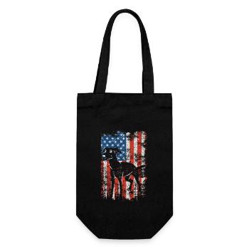 Windhund 4. Juli Patriotisch Amerikanisch USA Flag - Geschenkbeutel für Flaschen - Schwarz - Vorne