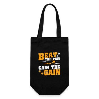 Rudergerät Beat The Pain Lustiges Ruderergometer - Geschenkbeutel für Flaschen - Schwarz - Vorne