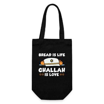 Challah - Gift Bag for Bottles - black - Front