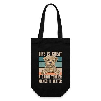 Cairn Terrier Hund - Geschenkbeutel für Flaschen - Schwarz - Vorne