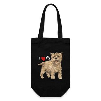 Cairn Terrier Hund - Geschenkbeutel für Flaschen - Schwarz - Vorne
